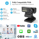 Full HD Webcam USB Autofocus Web Camera with Microphone for PC Laptop NEW UK